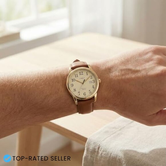 Classic Analog Watch Elegant Minimal Chic Leather Strap Indiglo Light Up main image 5